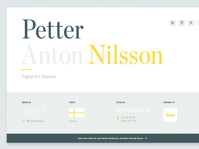 Personal site chronicle cloud.typography flat gotham grey homepage personal portfolio responsive simple typography yellow