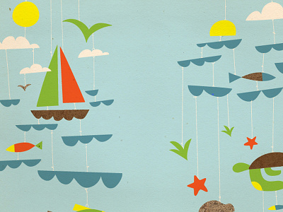 Sea Mobile boat fish green icon sea star shapes star sun turtle waves