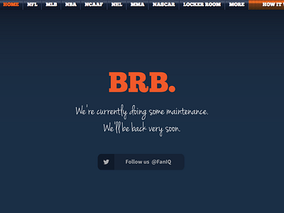 Things went wrong today alert brb buttons clean empty state maintenance message twitter ui website