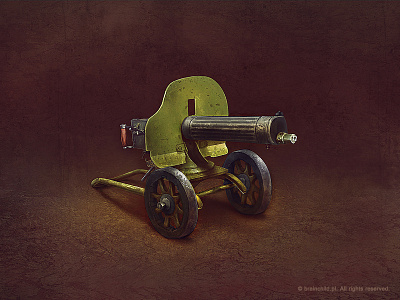 Russian 1910 maxim machine gun (2x) brainchild brainchild.pl concept art game icon game item gun icon icon designer item rafal urbanski rafał urbański weapon