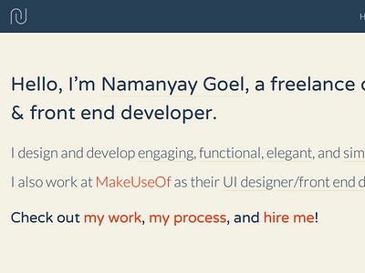 [WIP] NamanyayG - Home flat simple typography web design