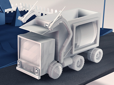 Garbage Truck 3d cinema garbage low poly poly render trash truck