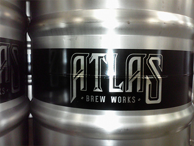 Screen printed Kegs atlas craft brew illustration screenprint steampunk