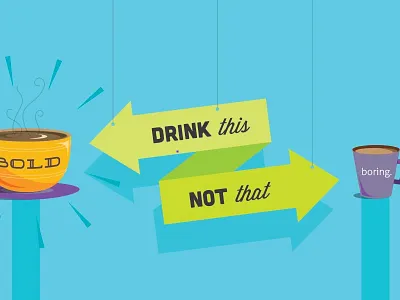 Drink This Not That coffee color drink illustration vector wip