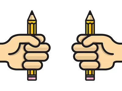 Handz fist hands icon illustration lines pencil