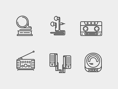 Musique device flat icon line music sound stroke