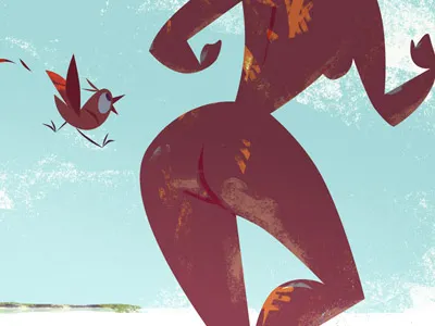 Bird on a Beach beach birdsinplaces illustration