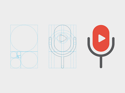 Microphone fibonacci golden ratio logo phi play