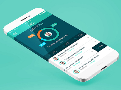 Poll App clean ios7 pie chart poll rebound turquoise ui wrap