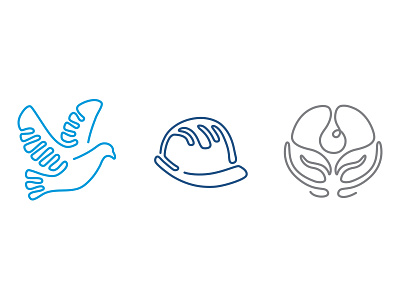 Small Icon Set construction continuous line dove icon