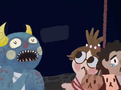 Grace cartoon children illustration monster scary