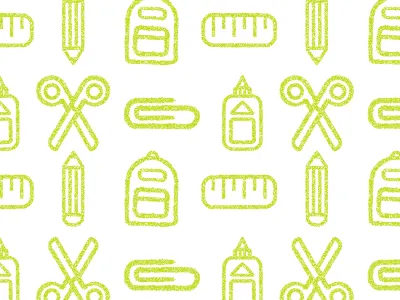 Back to School illustration pattern school supplies tools