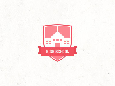 Badge Design badge design graphic icon pink red ribbon school shield