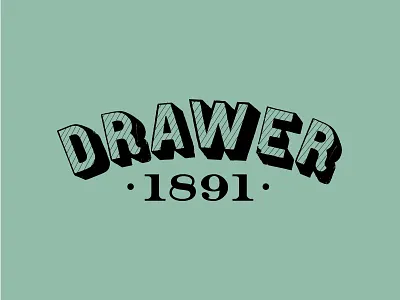 Drawer 1891 dot lines logo old shadow type vintage