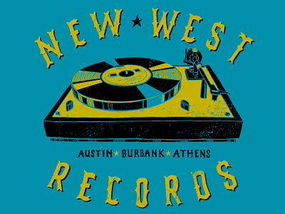 New West Turntable lettering logo music turntable typography
