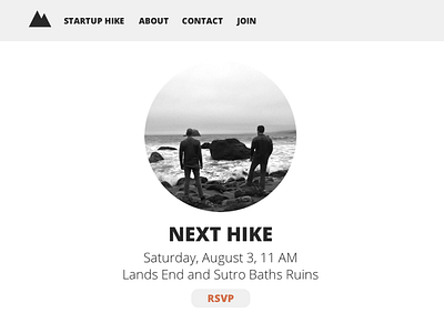 Startup Hike css grayscale html js photography san francisco web design website