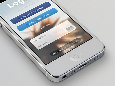 Login screen buttons ios iphone login screen social