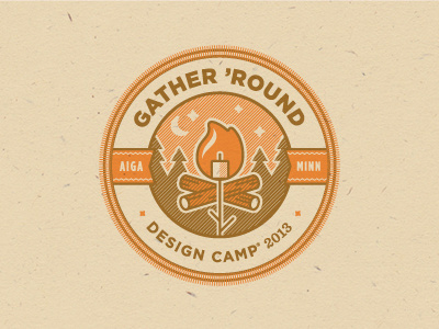 Design Camp 2013 aiga badge camp design design camp logo minnesota patch save the date