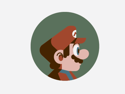 It's a Mario flat headgear icon illustration mario minimalist muted nintendo profile super mario bros video games