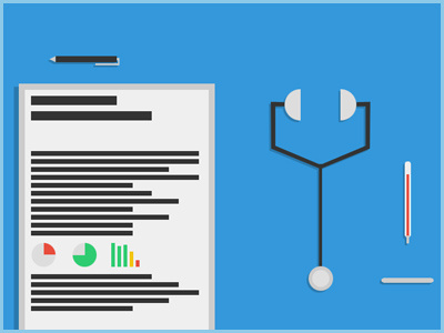 Medical Desk with Flat Style flat healt icons medical