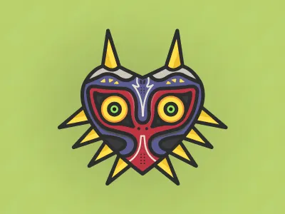 Majora's Mask color illustration linework majora mask vector zelda