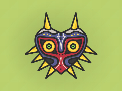 Majora's Mask color illustration linework majora mask vector zelda