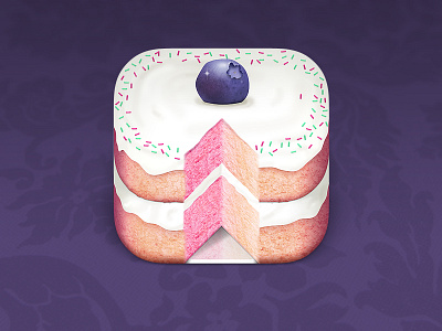 Cake iOS App Icon app blueberry dessert frosting icon ios slice sprinkles