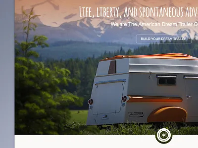 American Dream Trailers camping compass earth flat gradient handwritten icon nature subtle trailer trees