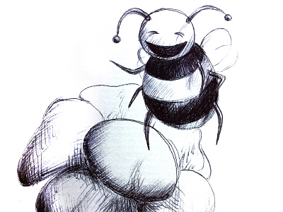 Bee bee bumblebee character flower happy illustration kid pen smile