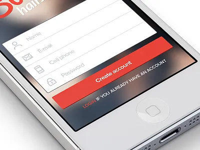 Register account create design mobile register share social wip