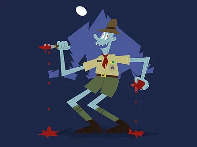 Camp Terror illustration print vector