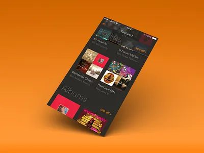 Discover dark flat image ios7 music
