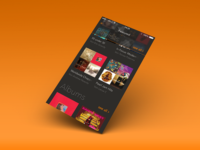 Discover dark flat image ios7 music