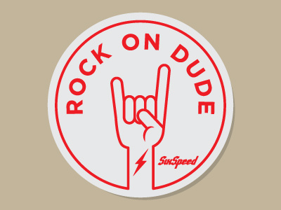 Rock On Dude hand icon lightning bolt rock sixspeed sticker