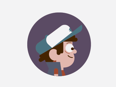 Li'l Dipper cartoons dipper disney flat gravity falls hat headgear icon illustration minimalist muted profile