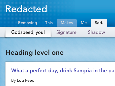 Web UI for [redacted] texture