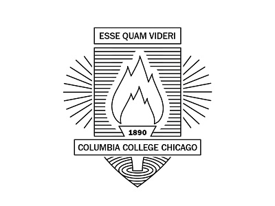 College Seal college columbia crest flame lines seal