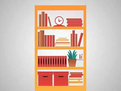 bookcase books bookshelves illustration