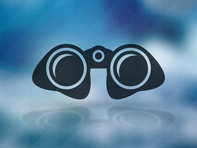 Knocks binoculars blue geometric icon knocks vector