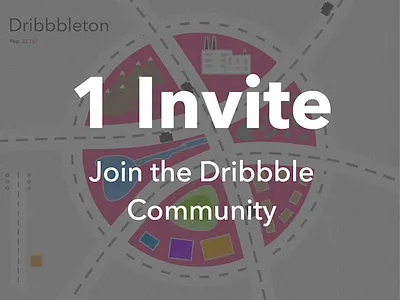 Dribbble Invite community design dribbble illustration invite map neighborhood ticket
