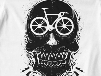 T Shirt Design 1291 bicycle gear graphic design illustration skull t shirt illustration t shirt template vector template