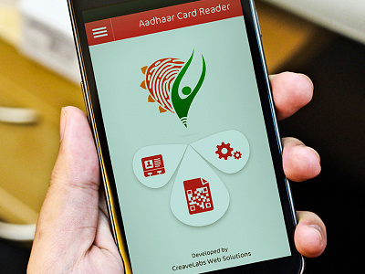 Aadhaar Card Reader - UI android app design interface layout menu minimal mobile navigation ui ux