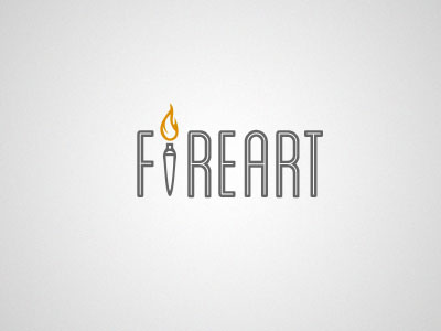 FireArt update brush concept fire letter logo