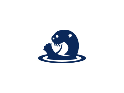 Giant Otter animal blue cut giant head logo otter shadow social target wave wild