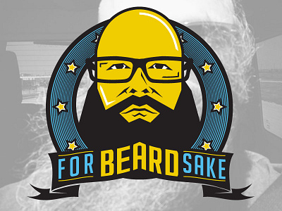 For Beard Sake Logo beard blog blue gold logo vector