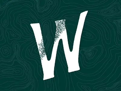 Dubya fuzzco lettering texture topography typography w