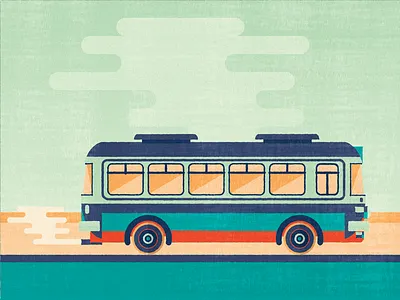Bus bus illustration illustrator old photoshop retro vector