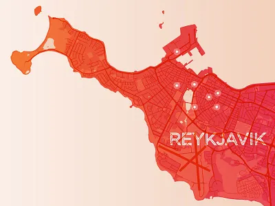 Reykjavik iceland map reykjavik vector