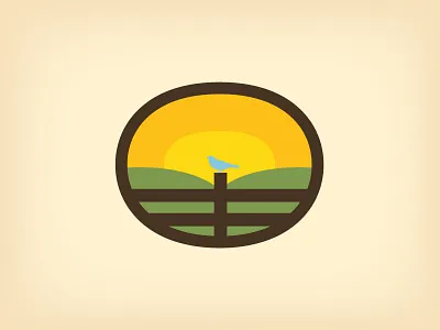 Local Acre bird blue bird farm fence oval sun sustainable