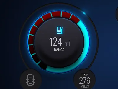 Fuel Gauge : Interface automotive fuel hmi progress ui